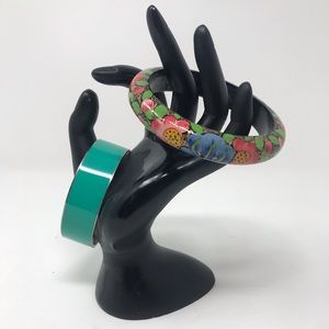 Ann Taylor and floral wood bangles